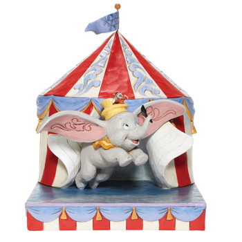 Gift Dumbo Flying out of Tent Scene Figurine Book