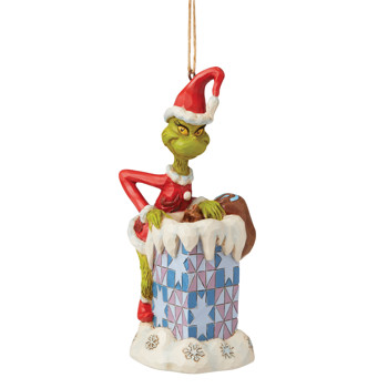 Gift Grinch in Chimney Ornament Book