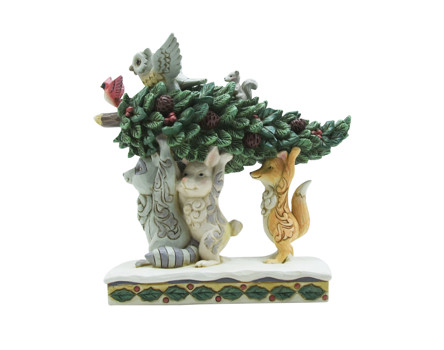Gift Jim Shore Woodland Animals Carrying Tree Figurine Book