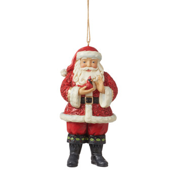 Gift Jim Shore Santa Holding A Cardinal Hanging Ornament Book
