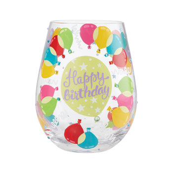 Gift Lolita  Birthday Balloons Stemless Wine Glass Book