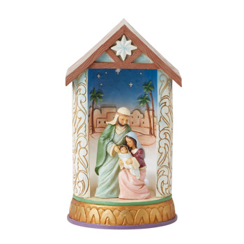 Gift Jim Shore Holy Family Lighted Diorama Figurine Book