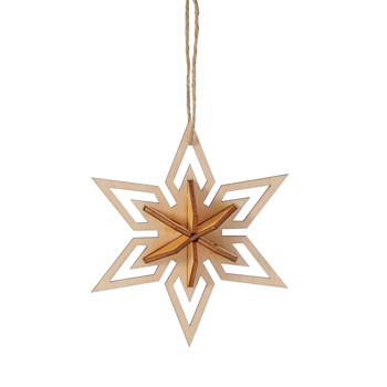 Gift Flourish Wooden Star Hanging Ornament Book