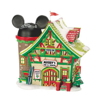 Gift Disney Village Mickey's Ski And Skate Lighted Building Book