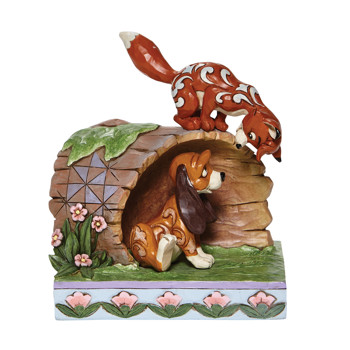 Gift Fox and Hound on Log Figurine Book
