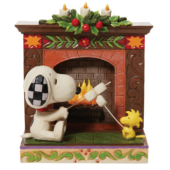 Gift Peanuts by Jim Shore Snoopy & Woodstock Fireplace Figurine Book