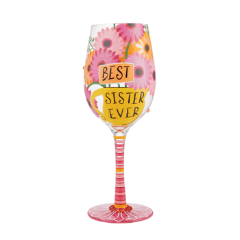 Gift Lolita  Best Sister Ever Wine Glass Book