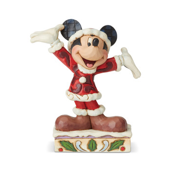 Gift Disney Traditions Mickey Christmas Personality Figurine Book