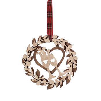 Flourish Wedding Toast Wreath Hanging Ornament
