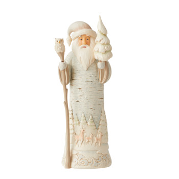 Gift Jim Shore WWoodland Birch Bark Santa Figurine Book
