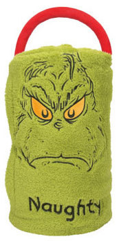 Gift Naughty Nice Grinch SnowThrow Fleece Blanket Book