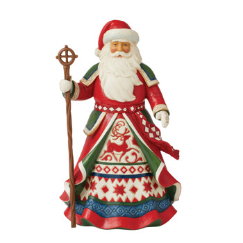 Gift Jim Shore Lapland Santa with Staff Figurine Book