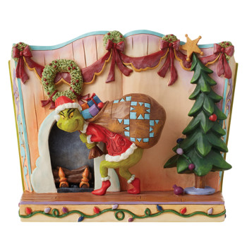 Gift Grinch by Jim Shore Grinch Stealing Presents Story Figurine Book