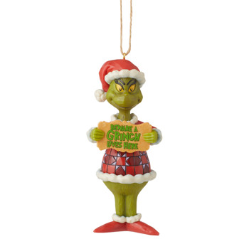 Gift Grinch Beware a Grinch PVC Ornament Book