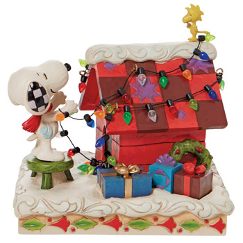 Gift Peanuts by Jim Shore Snoopy with Woodstock Decorating Dog Figurine Book