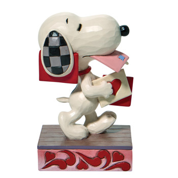 Gift Peanuts by Jim Shore Snoopy Holding Valentine Figurine Book