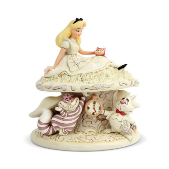 Gift Disney Traditions White Woodland Alice in Wonderland Figurine Book