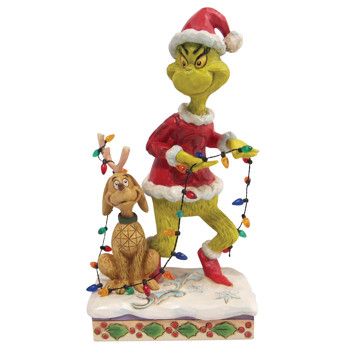 Gift Grinch and Max Wrapped in Ligh Figurine Book