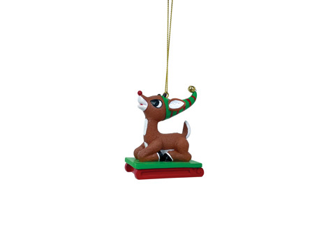 Gift Rudolph Sledding Ornament Book