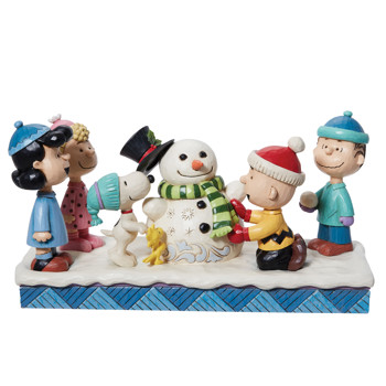 Gift Jim Shore Peanuts Gang Building Snowman Figurine Book