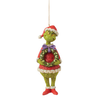 Gift Grinch Holding Wreath Ornament Book