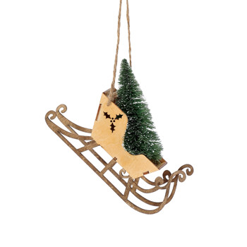 Gift Flourish Santa Sleigh Hanging Ornament Book