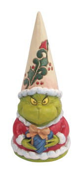Gift Grinch Gnome Holding Present Figurine Book