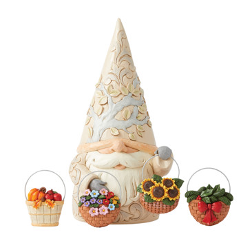 Gift Jim Shore Gnome Statue with 4 Baskets Statue Book