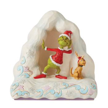 Gift Grinch and Max Listening on Sn Figurine Book