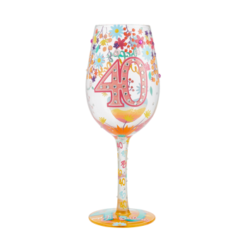 Gift Lolita  Happy 40th Birthday Wine Glass Book