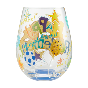 Gift Lolita Happy Retirement Stemless Wine Glass Book