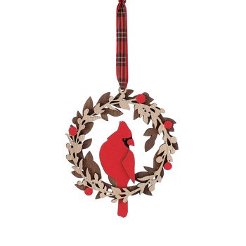 Gift Flourish Cardinal Wreath Hanging Ornament Book