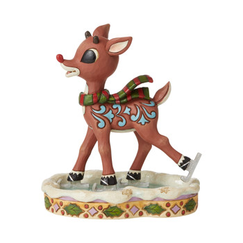 Gift Rudolph Traditions by Jim Shore Rudolph Ice Skating Figurine Book