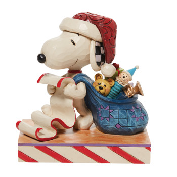 Gift Peanuts by Jim Shore Santa Snoopy with List and Bag Figurine Book