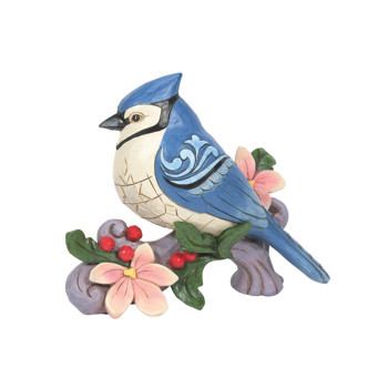 Gift Jim Shore Blue Jay with Flowers Figurine Book