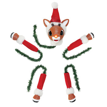 Licensed Possible Dreams Santa Rudolph In A Cinch Tree Topper