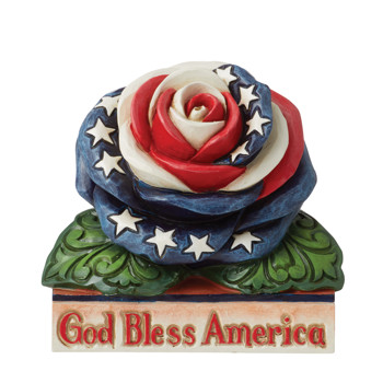 Gift Jim Shore Mini Patriotic Rose Figurine Book