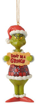Gift Grinch Don't Be Grinch PVC Ornament Book