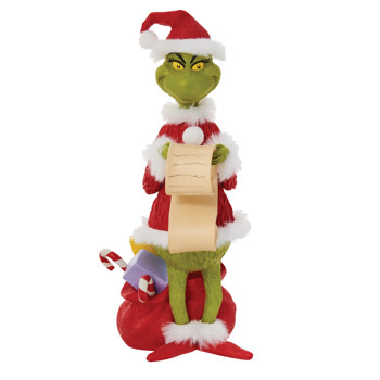 Gift Grinch Checking His List Figurine Book