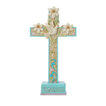 Jim Shore Cross with Lilies and Dove