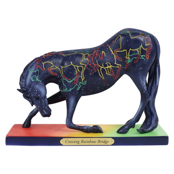 Gift Trail of Painted Ponies Crossing Rainbow Bridge Figurine Book