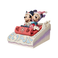 Disney Traditions Mickey and Minnie Sledding Figurine