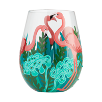 Lolita  Fancy Flamingo Stemless Wine Glass